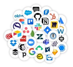 Many different logos of SaaS tools